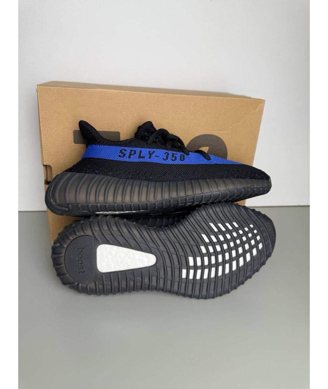 ADIDAS YEEZY Черные текстильные низкие кроссовки / кеды, фото 3