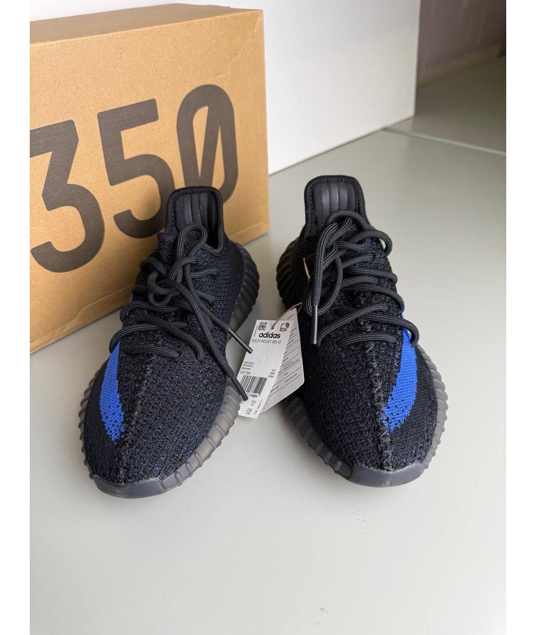 ADIDAS YEEZY Черные текстильные низкие кроссовки / кеды, фото 2