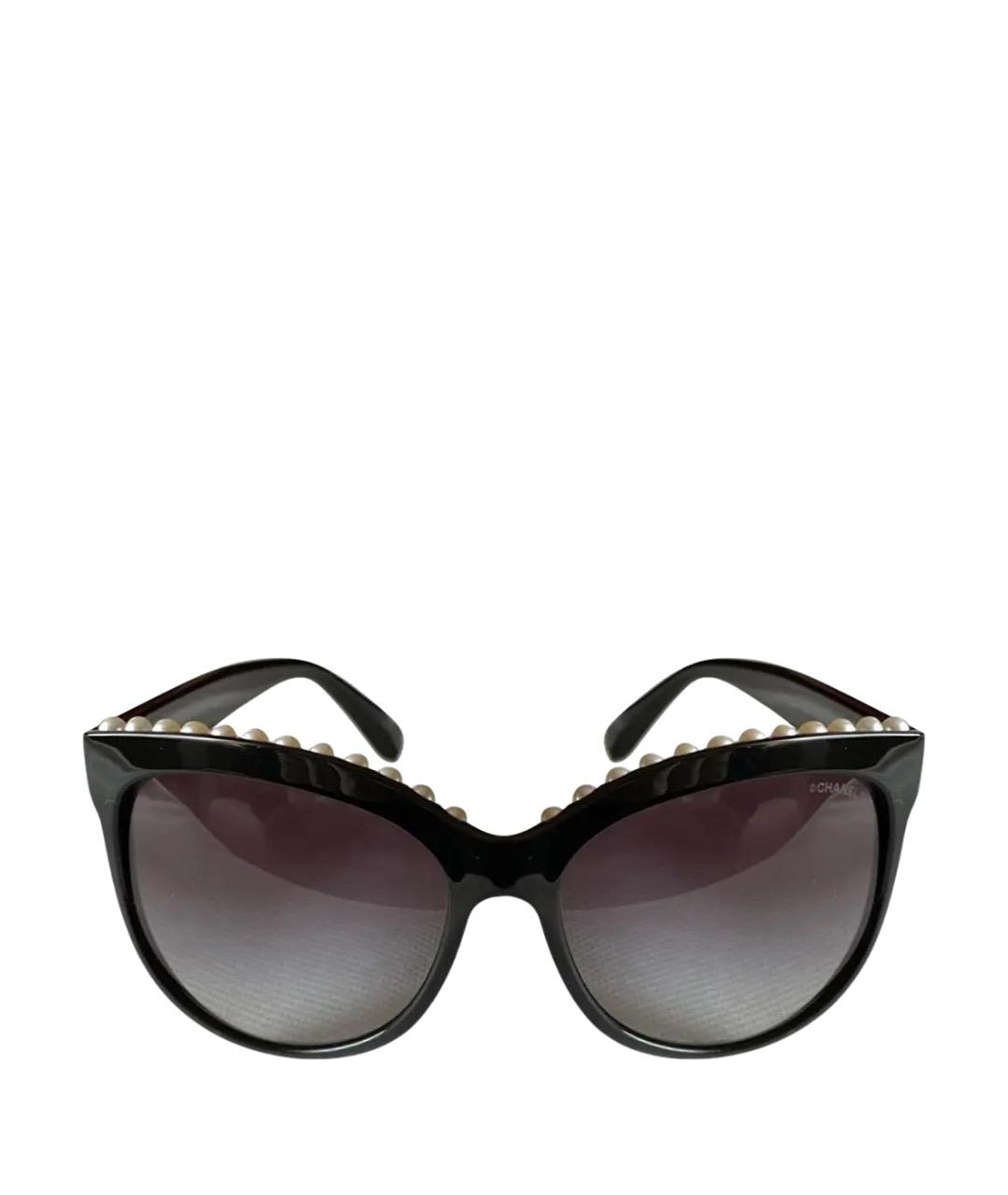 CHANEL Черные пластиковые солнцезащитные очки, фото 1