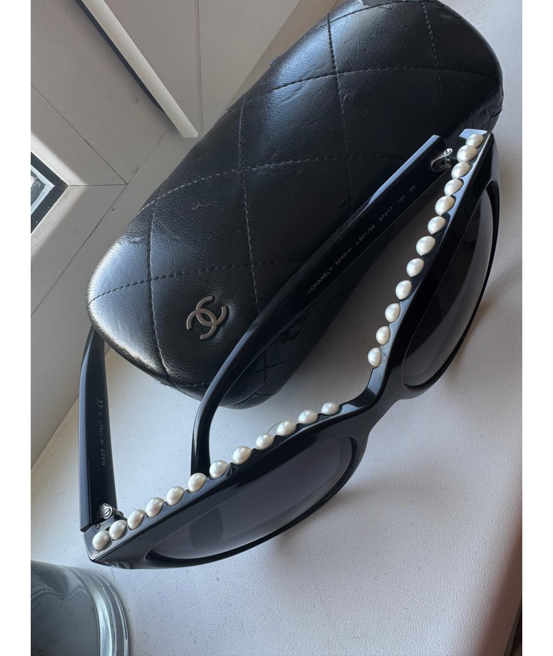 CHANEL Черные пластиковые солнцезащитные очки, фото 5