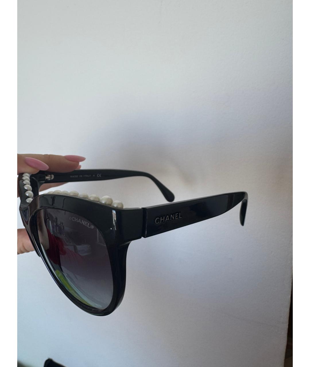 CHANEL Черные пластиковые солнцезащитные очки, фото 3