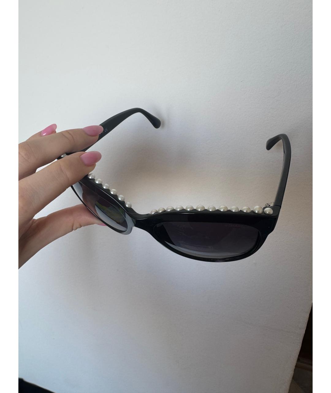 CHANEL Черные пластиковые солнцезащитные очки, фото 4