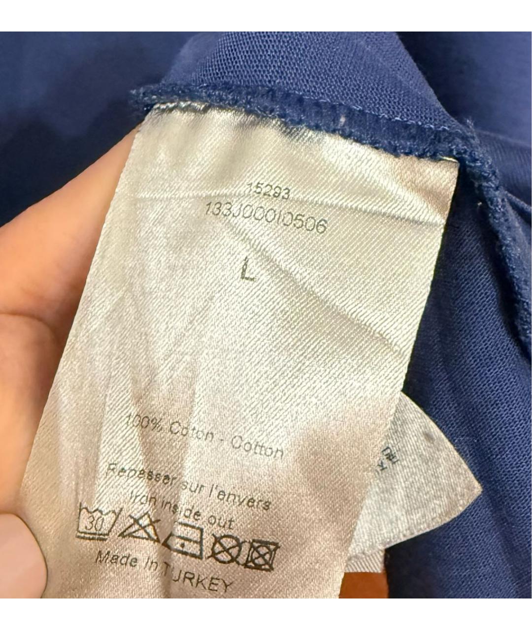 CHRISTIAN DIOR Темно-синяя хлопковая футболка, фото 5