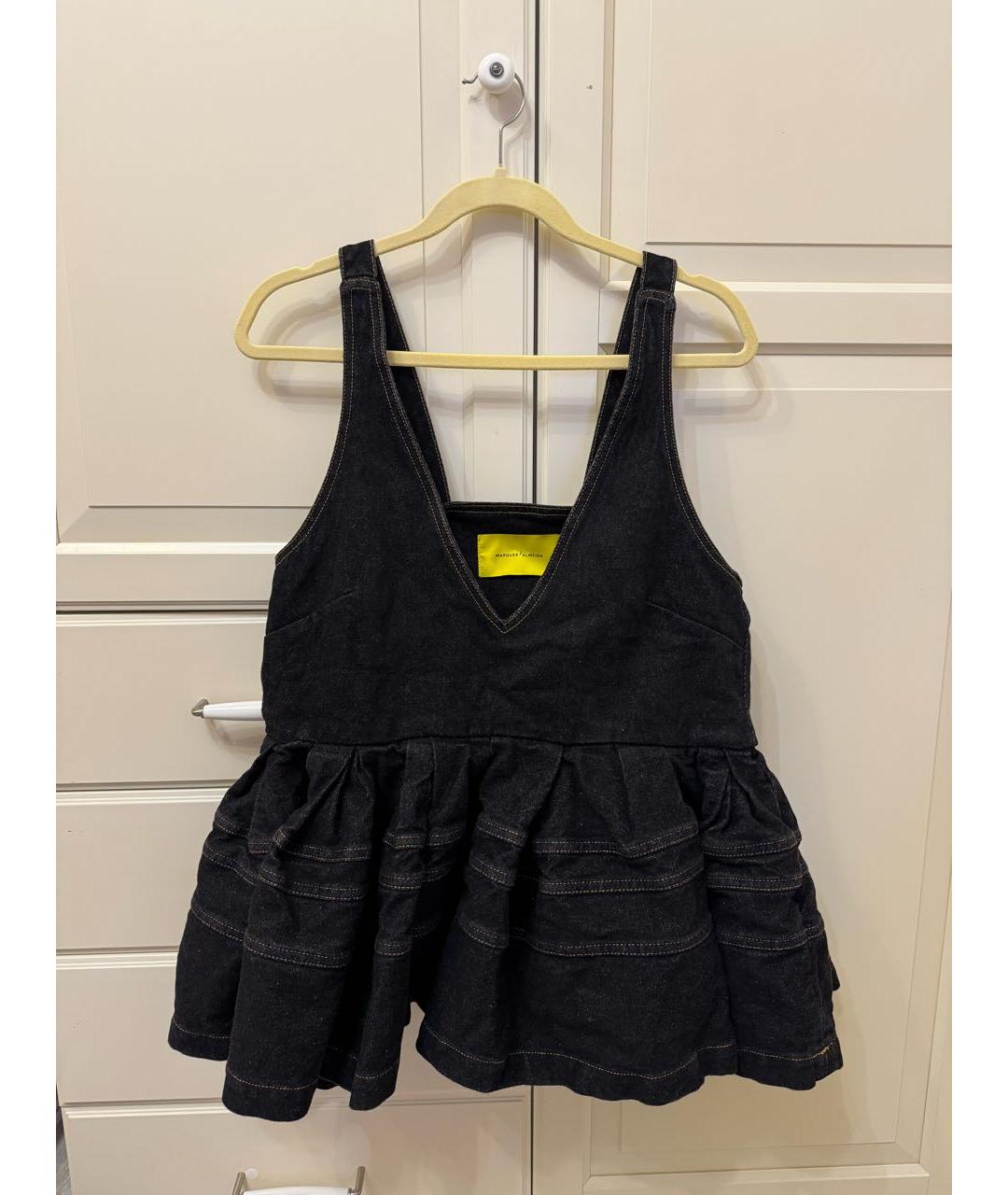 MARQUES' ALMEIDA Темно-синяя хлопковая блузы, фото 5