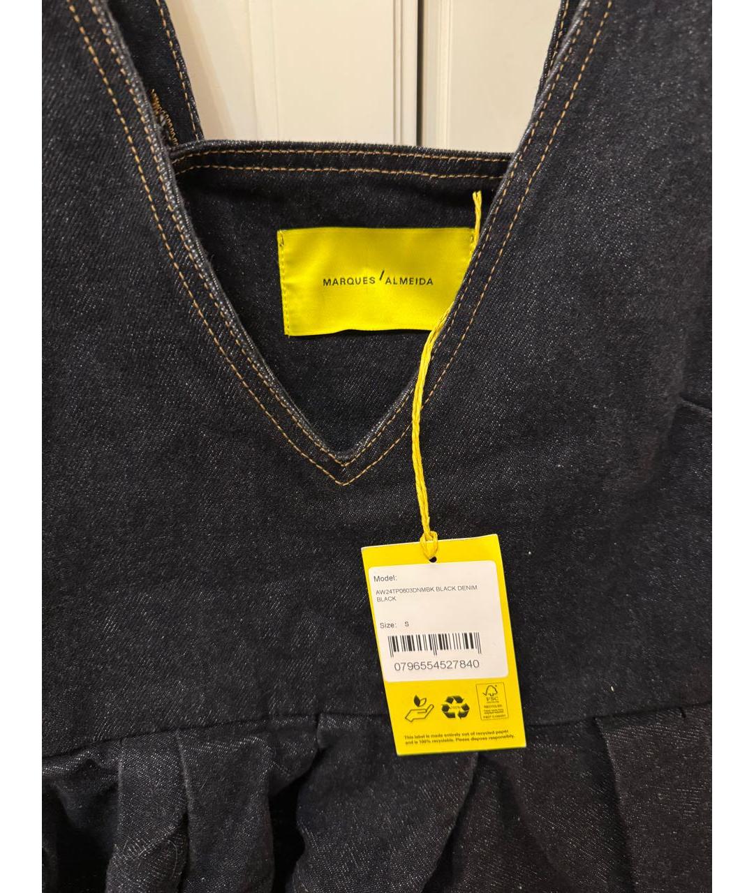 MARQUES' ALMEIDA Темно-синяя хлопковая блузы, фото 3