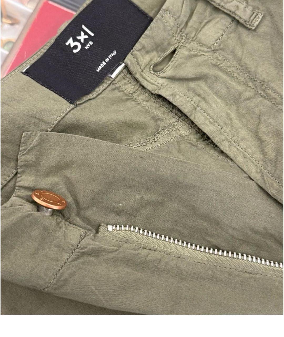 3X1 Хаки хлопковые прямые брюки, фото 4