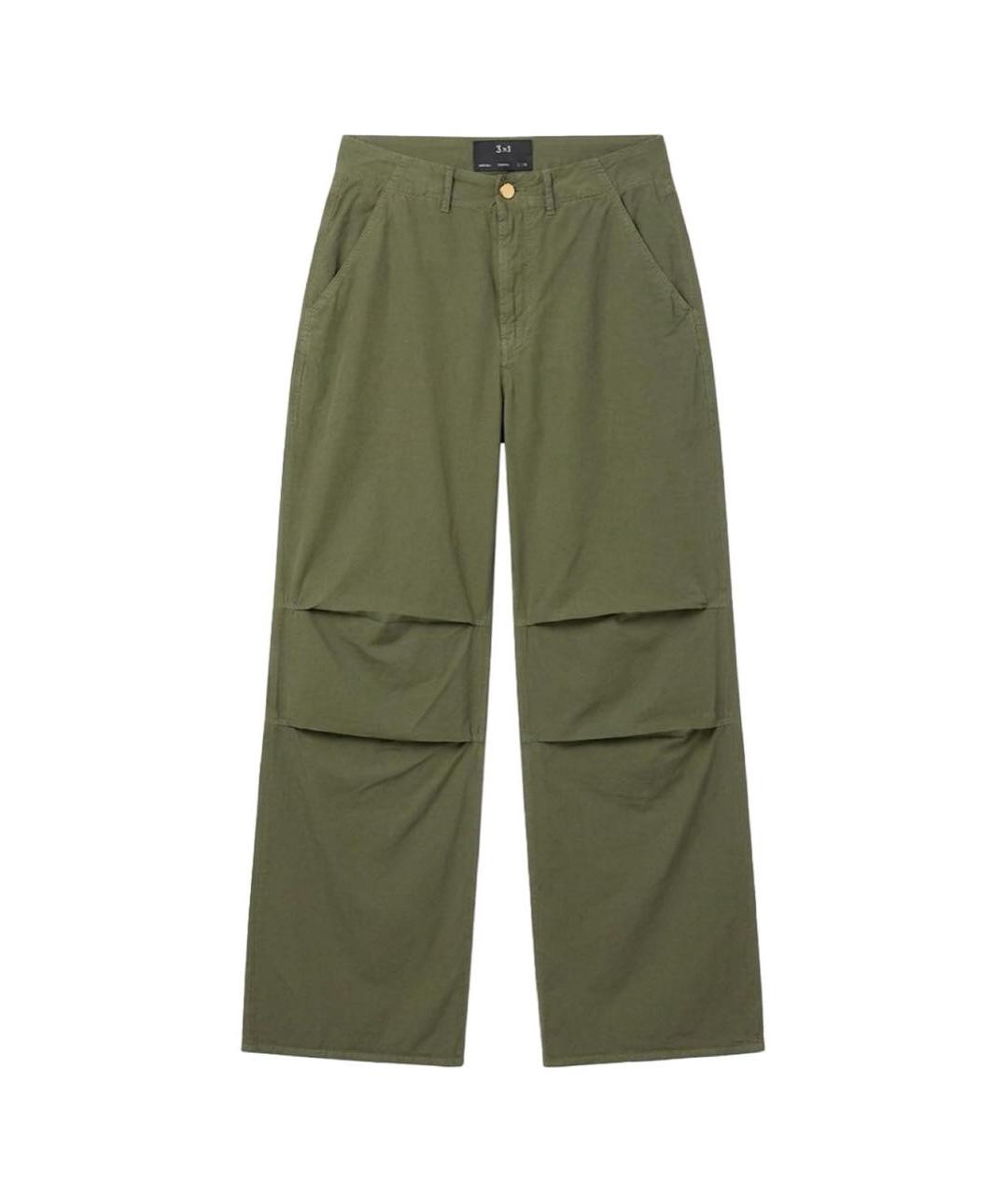 3X1 Хаки хлопковые прямые брюки, фото 1