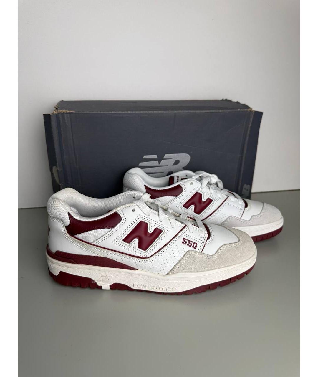 NEW BALANCE Белые кожаные низкие кроссовки / кеды, фото 5