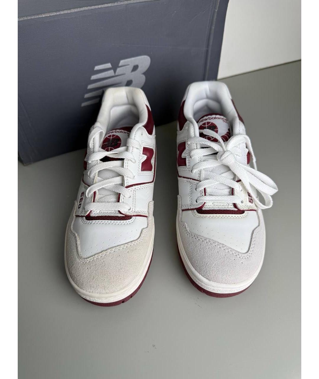 NEW BALANCE Белые кожаные низкие кроссовки / кеды, фото 2