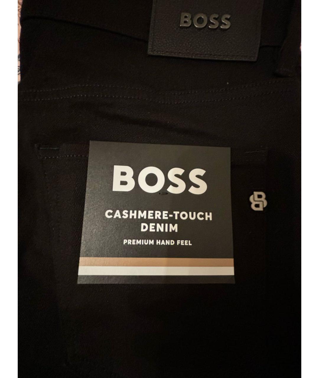 HUGO BOSS Черные хлопко-кашемировые прямые джинсы, фото 3