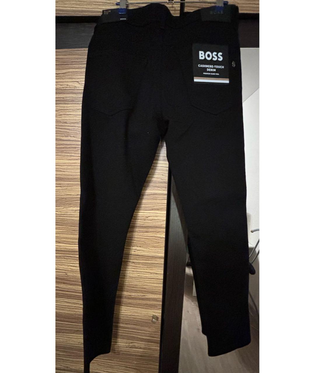 HUGO BOSS Черные хлопко-кашемировые прямые джинсы, фото 2