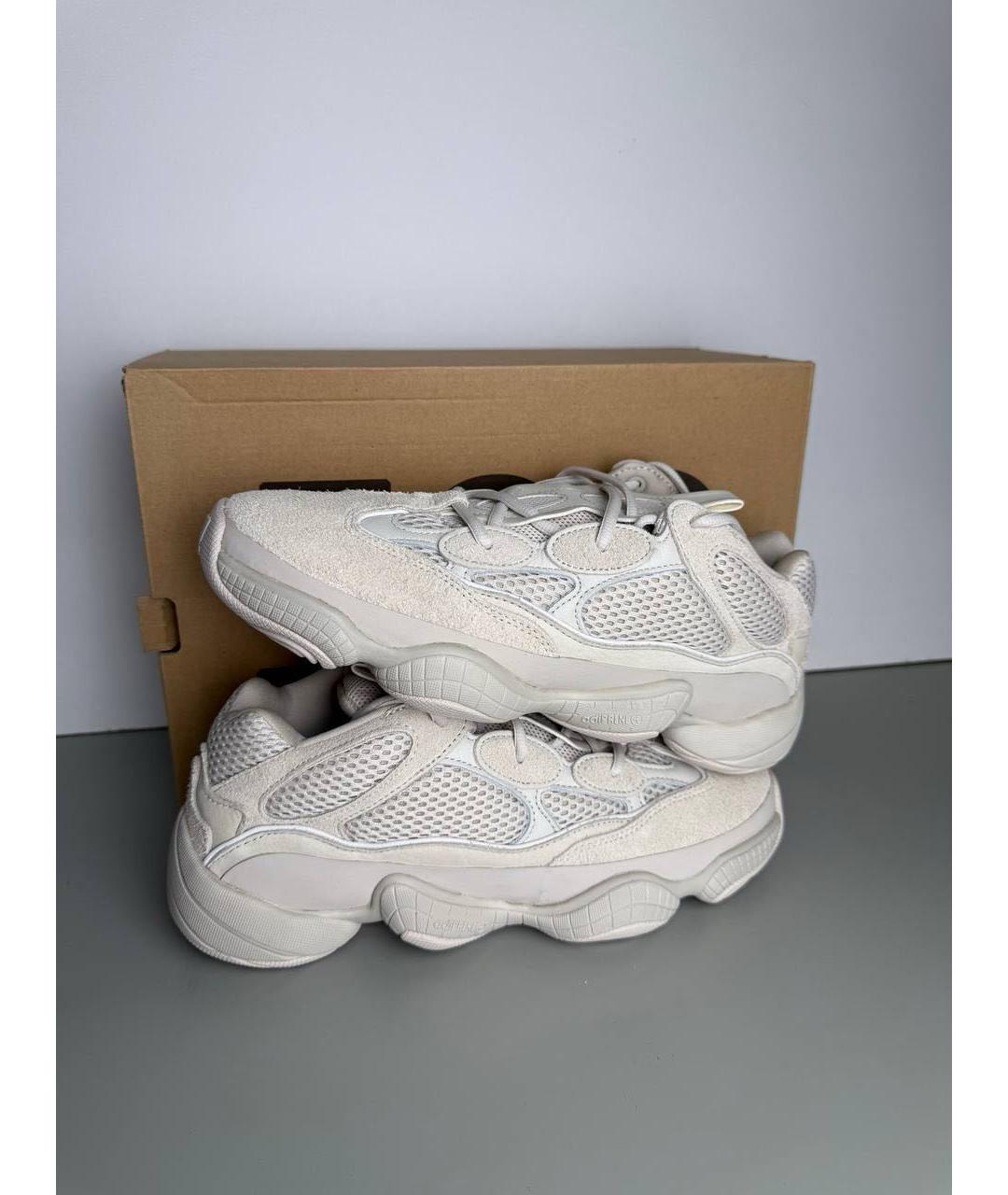 ADIDAS YEEZY Бежевые замшевые кроссовки, фото 3