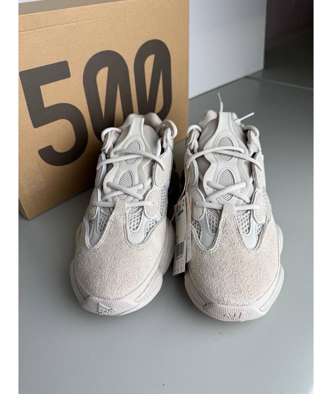 ADIDAS YEEZY Бежевые замшевые кроссовки, фото 2