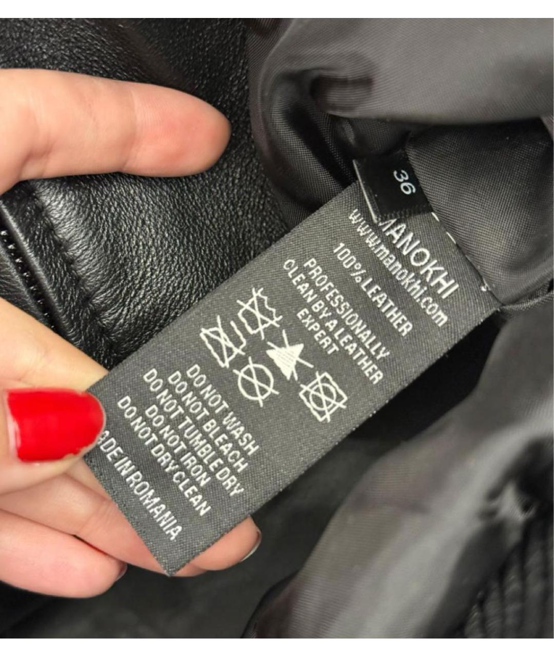 MANOKHI Черная кожаная куртка, фото 4