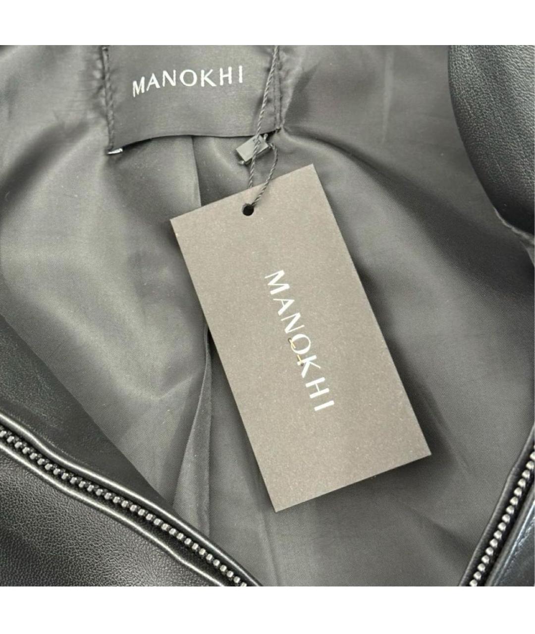 MANOKHI Черная кожаная куртка, фото 5