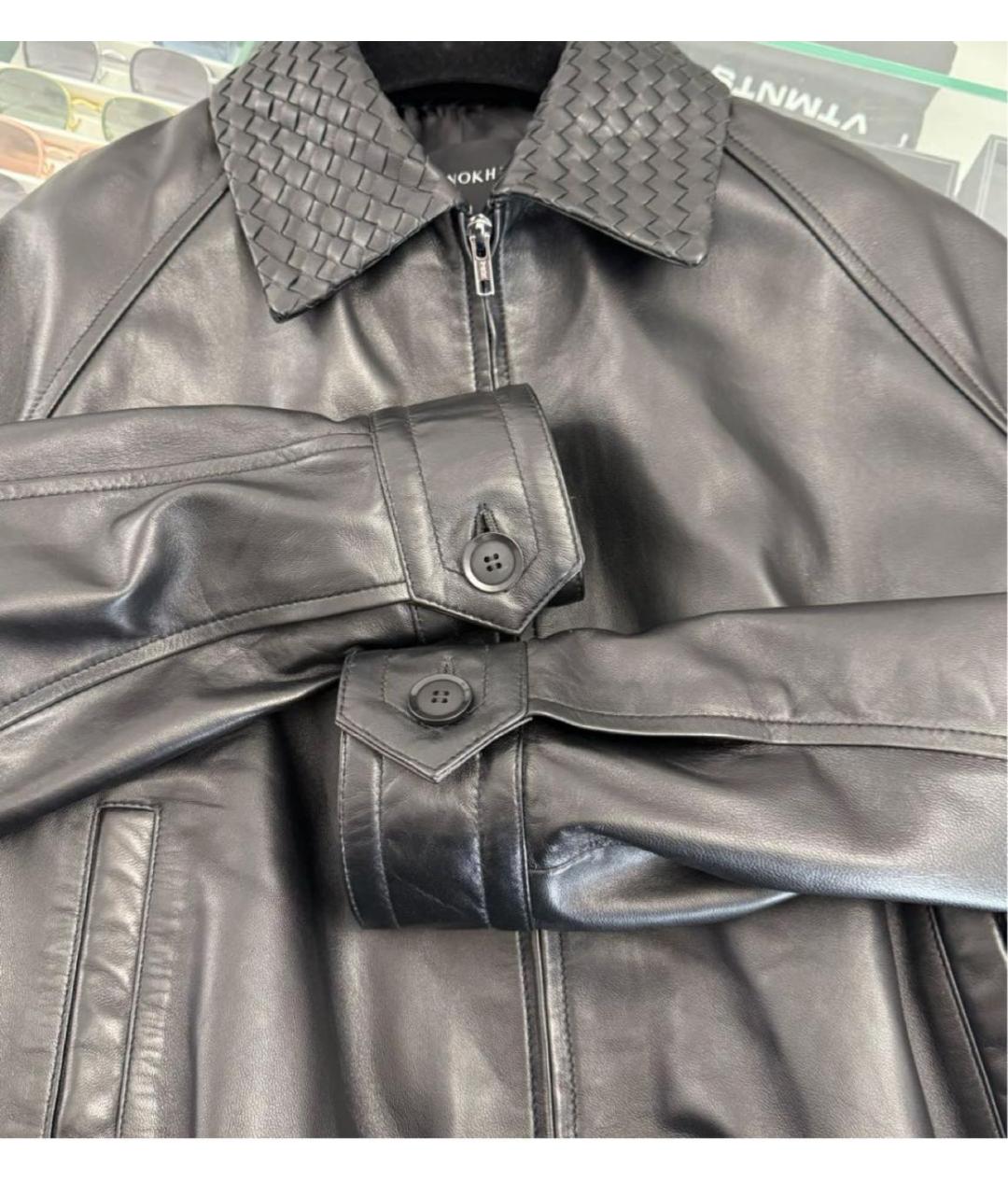 MANOKHI Черная кожаная куртка, фото 3