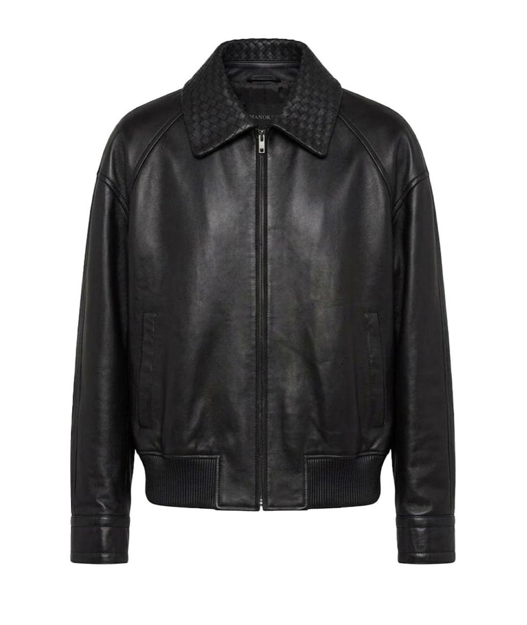 MANOKHI Черная кожаная куртка, фото 1