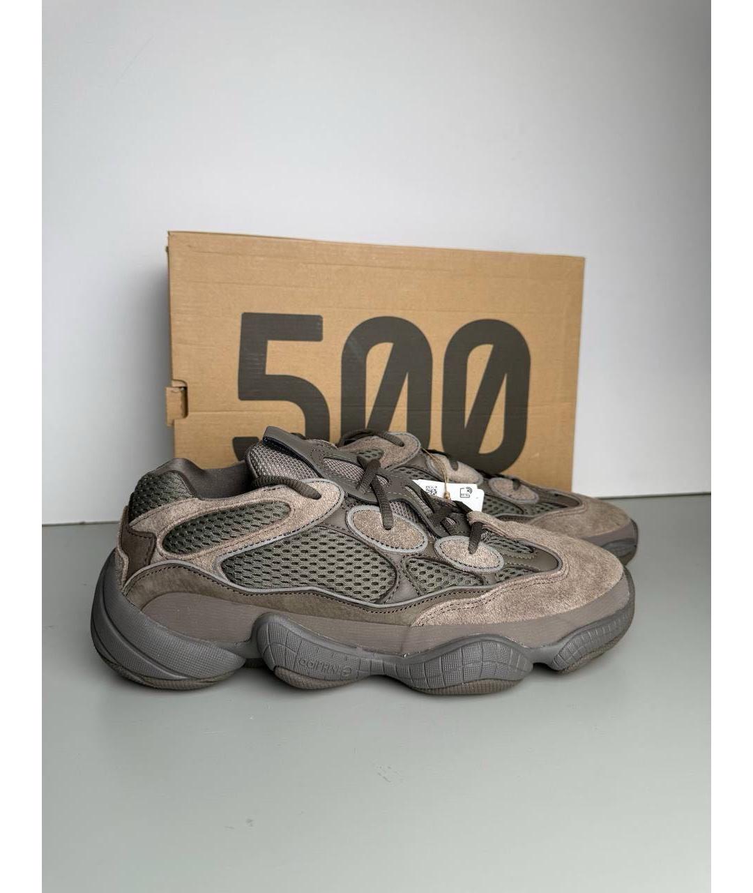 ADIDAS YEEZY Коричневые замшевые низкие кроссовки / кеды, фото 5