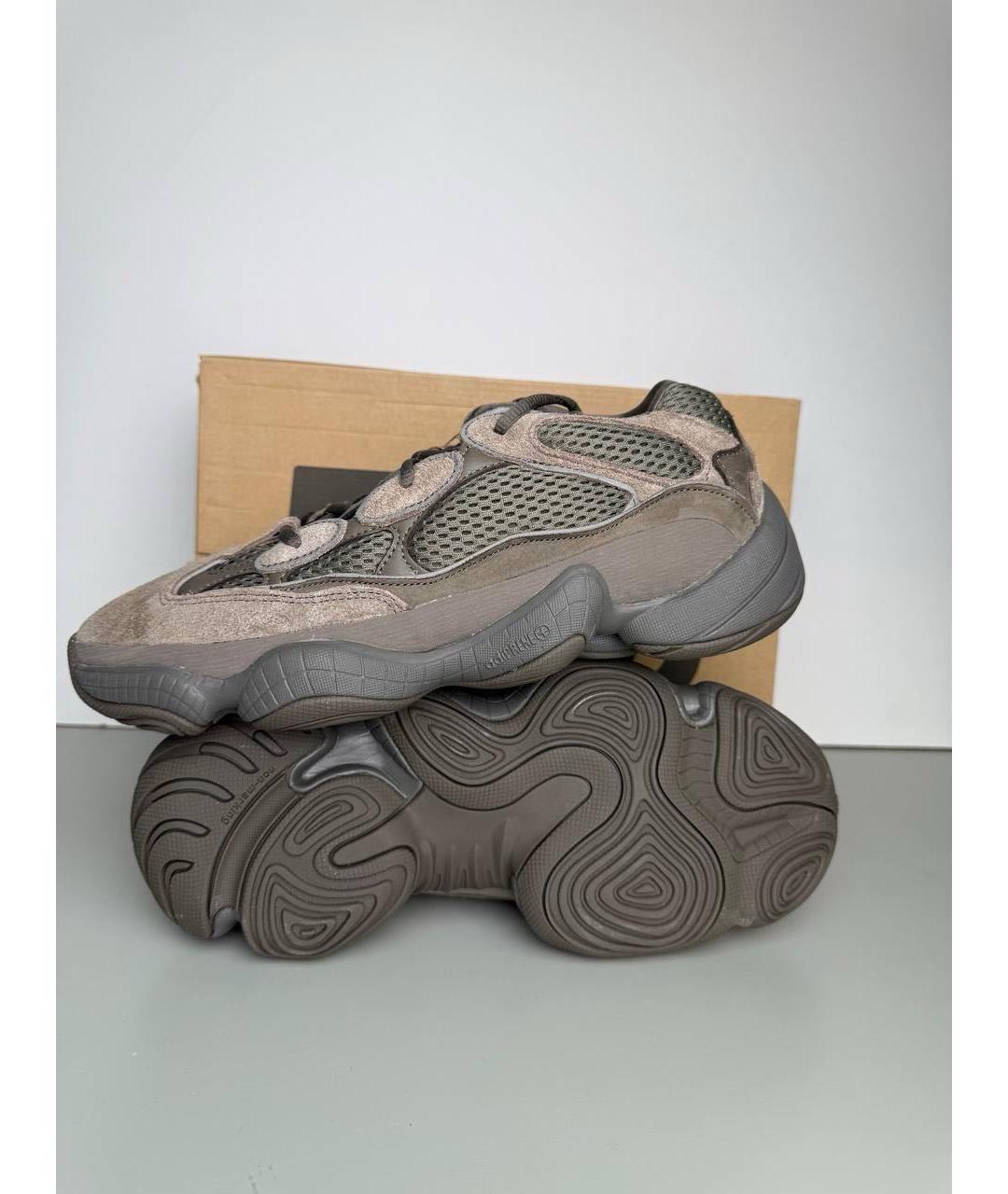 ADIDAS YEEZY Коричневые замшевые низкие кроссовки / кеды, фото 3