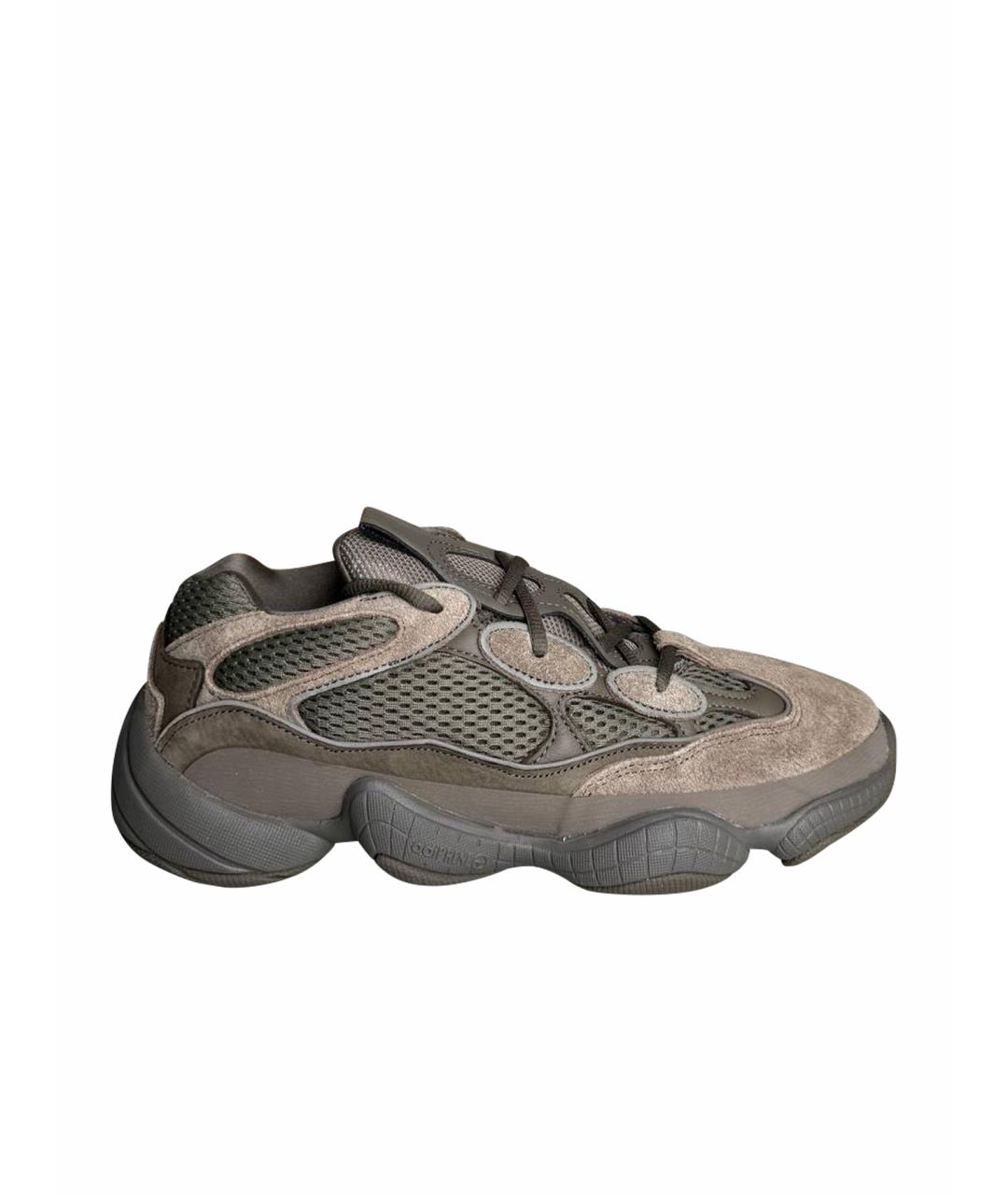 ADIDAS YEEZY Коричневые замшевые низкие кроссовки / кеды, фото 1