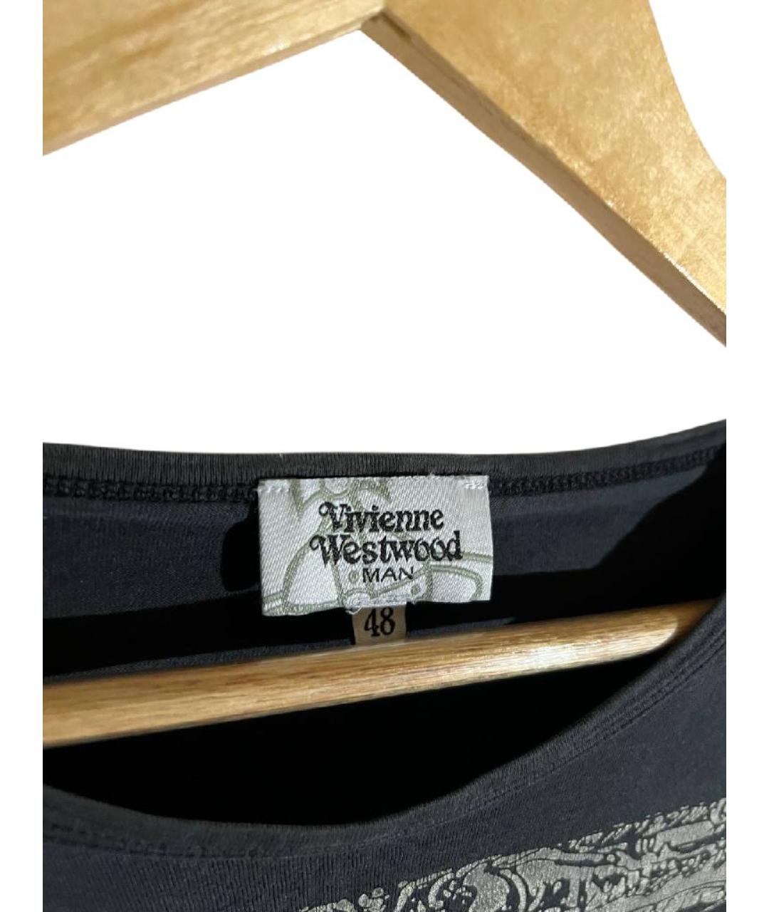 VIVIENNE WESTWOOD Черная хлопковая футболка, фото 3