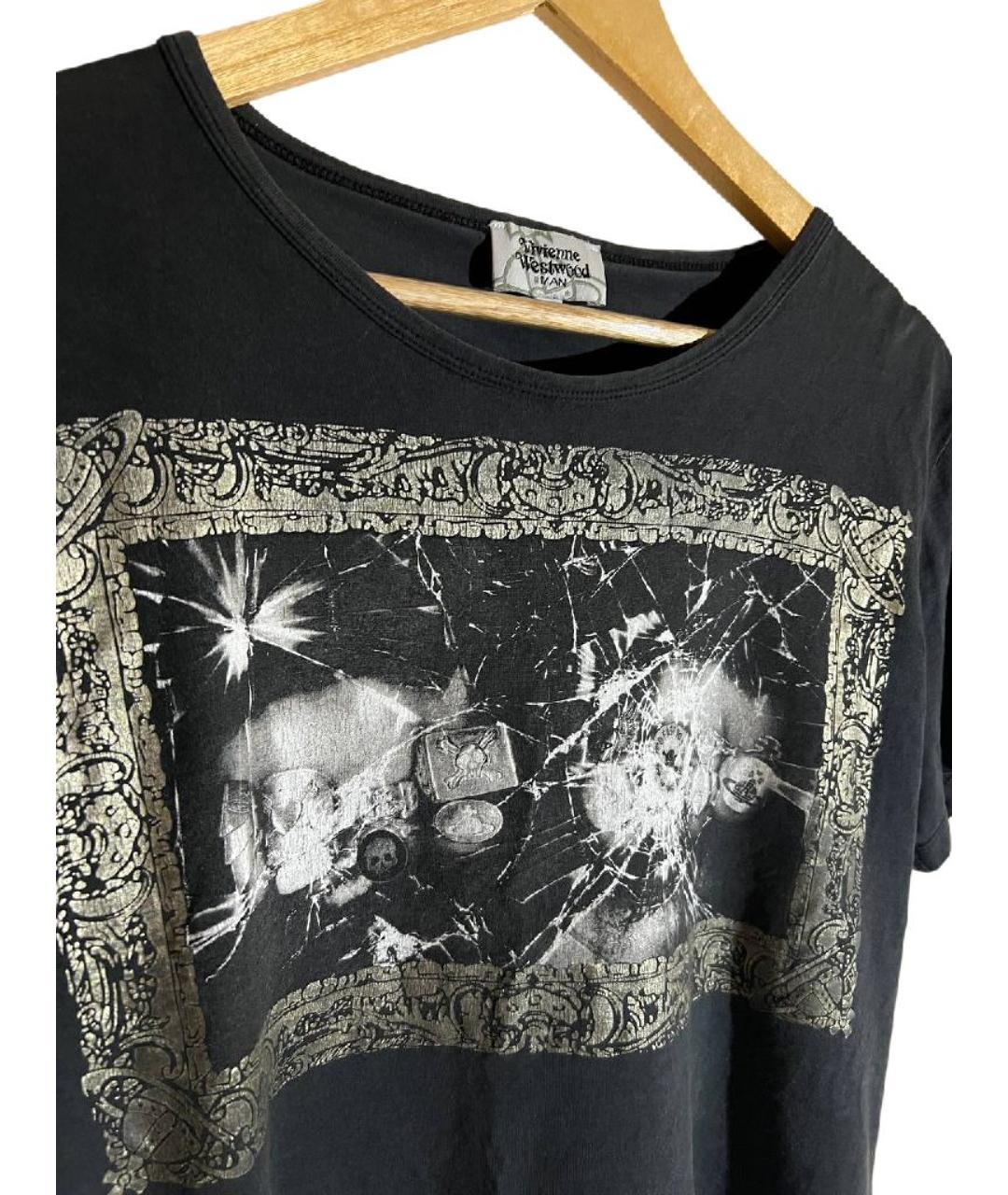 VIVIENNE WESTWOOD Черная хлопковая футболка, фото 2