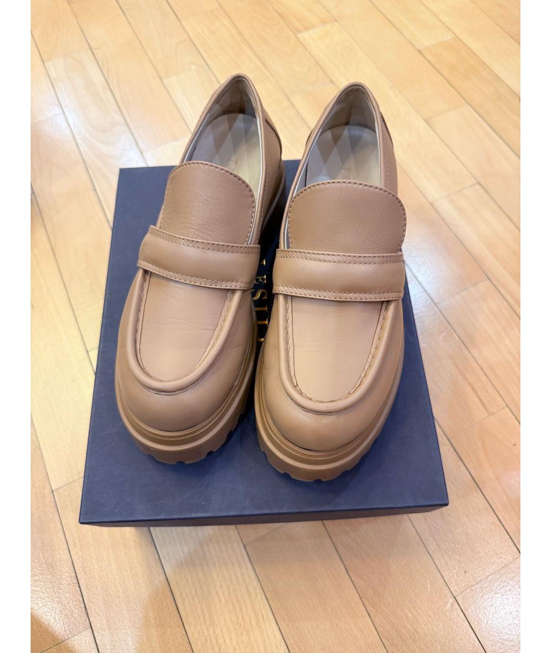 LE SILLA Бежевые кожаные лоферы, фото 2