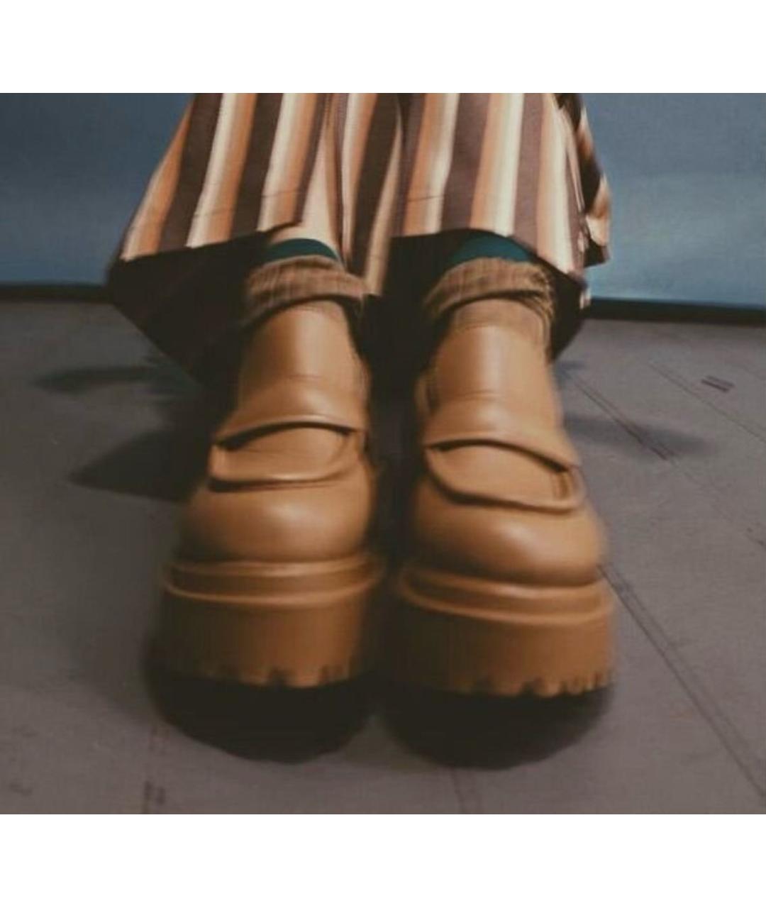 LE SILLA Бежевые кожаные лоферы, фото 6