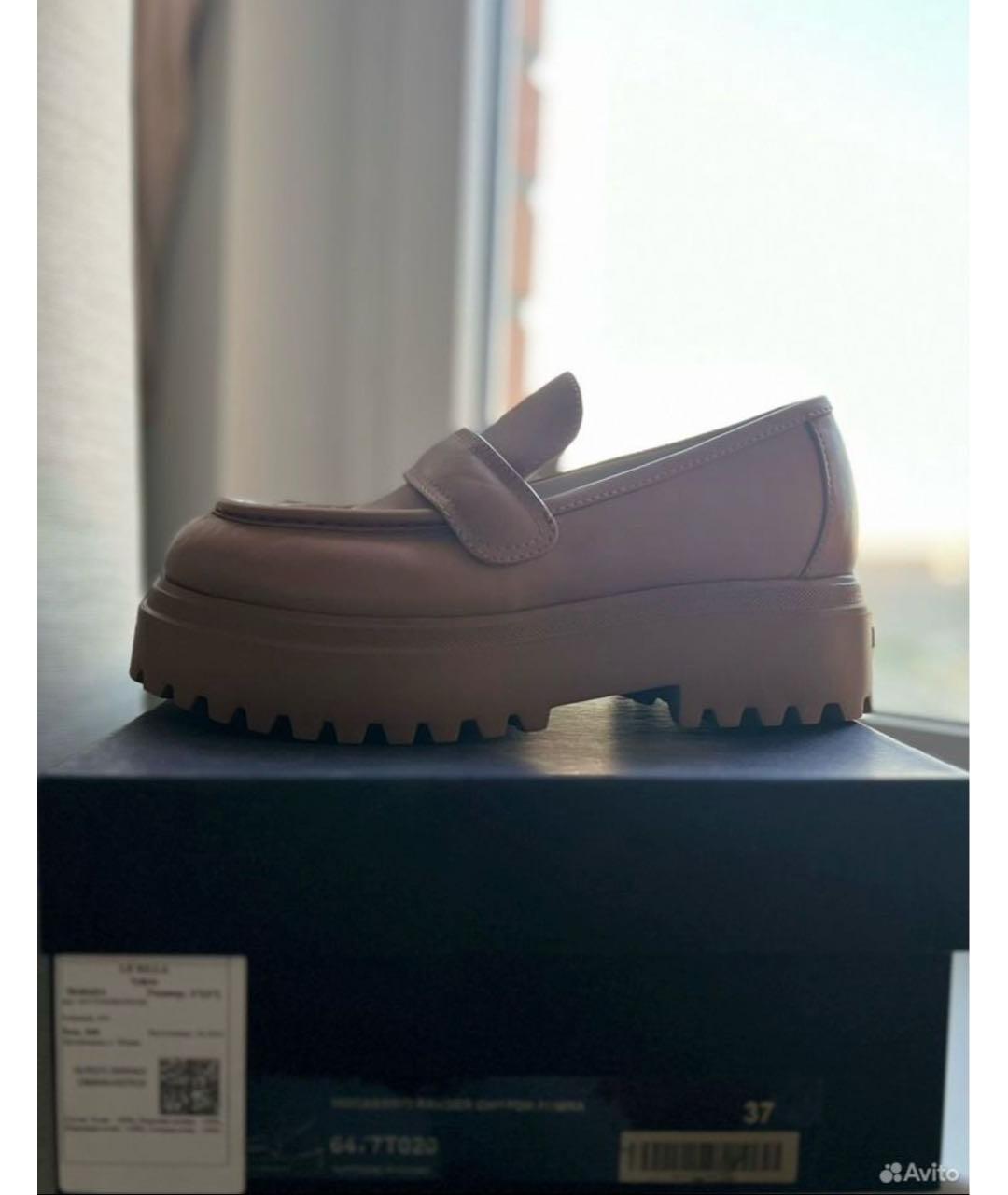 LE SILLA Бежевые кожаные лоферы, фото 5