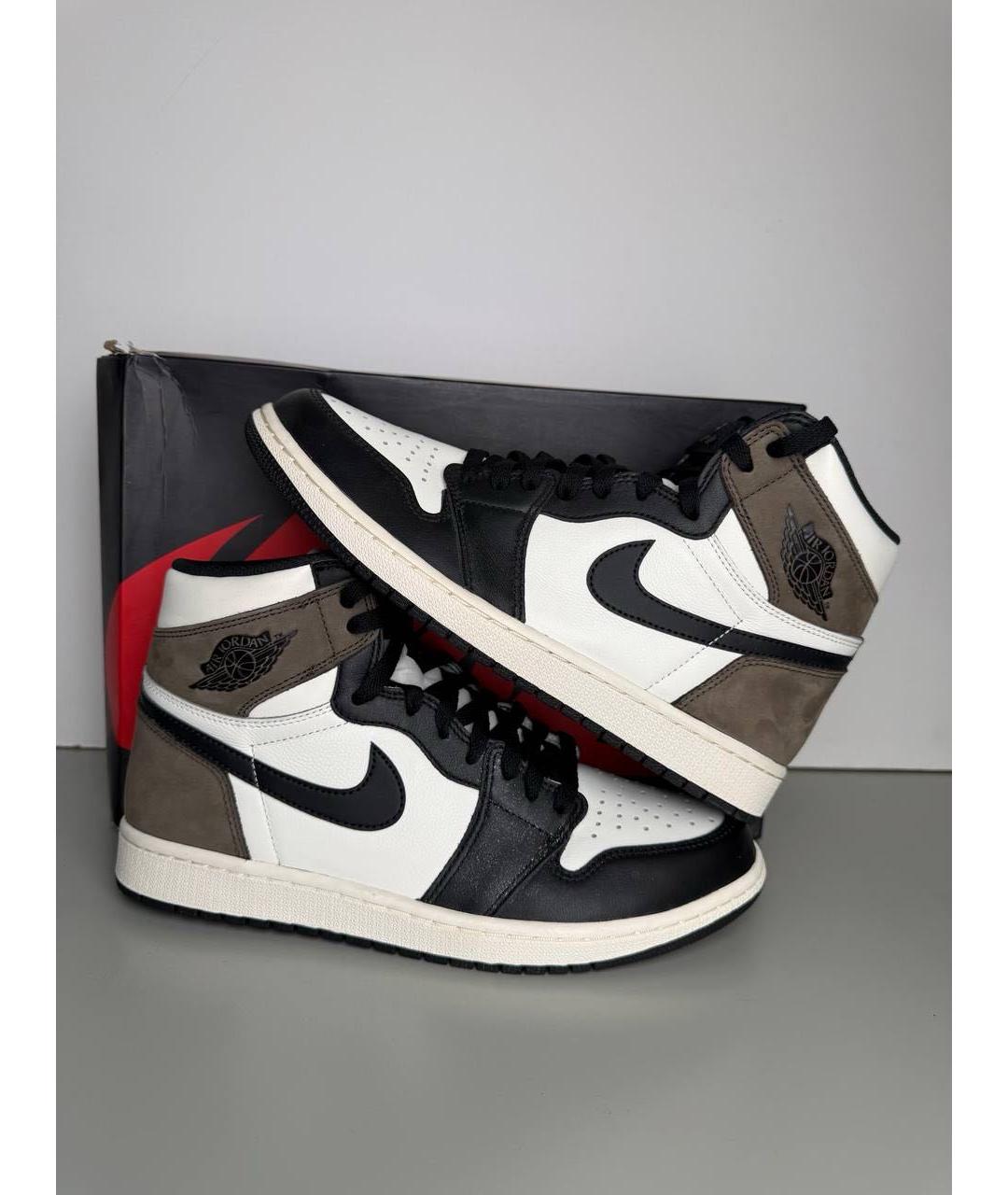 JORDAN Коричневые замшевые высокие кроссовки / кеды, фото 3