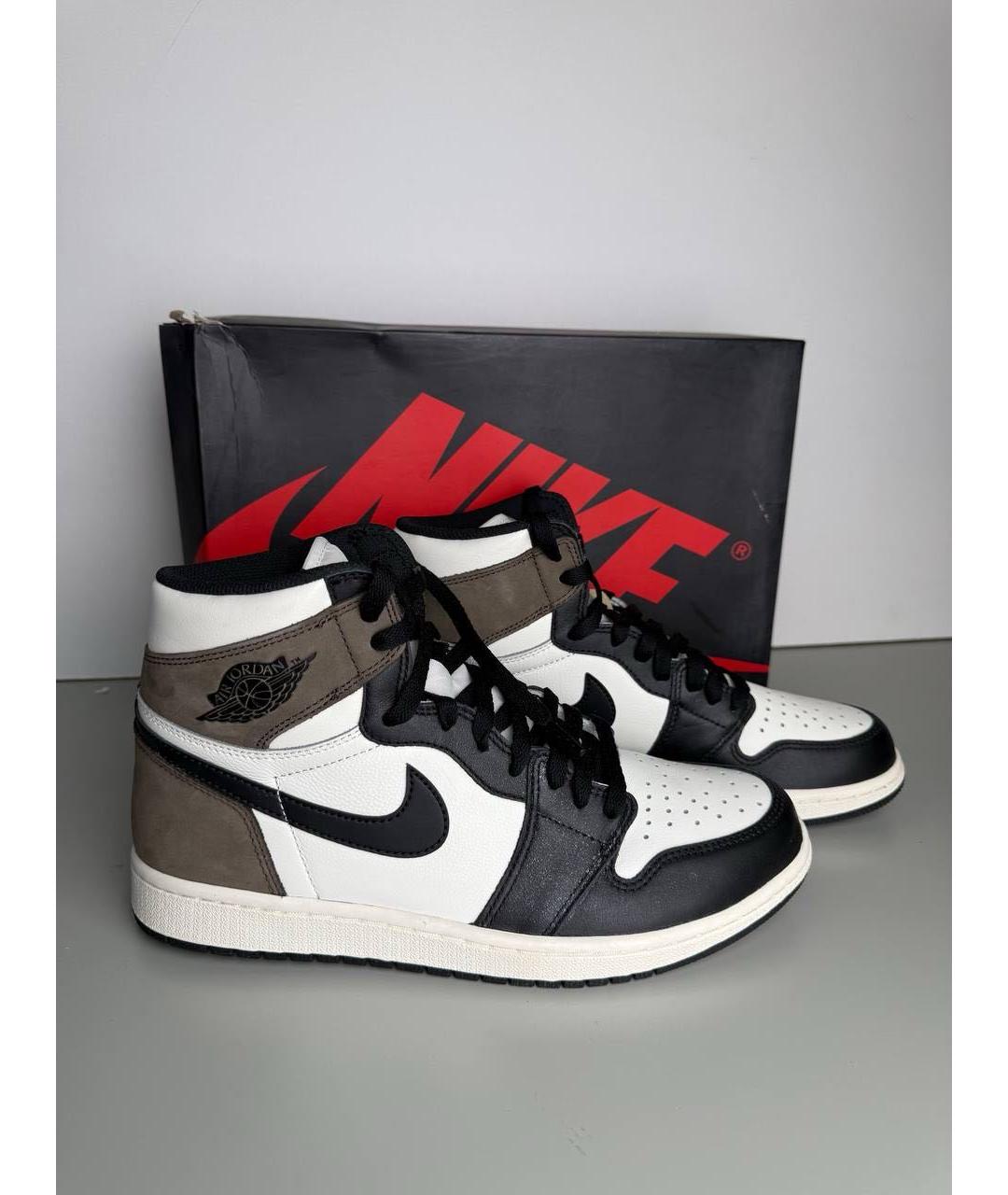 JORDAN Коричневые замшевые высокие кроссовки / кеды, фото 5