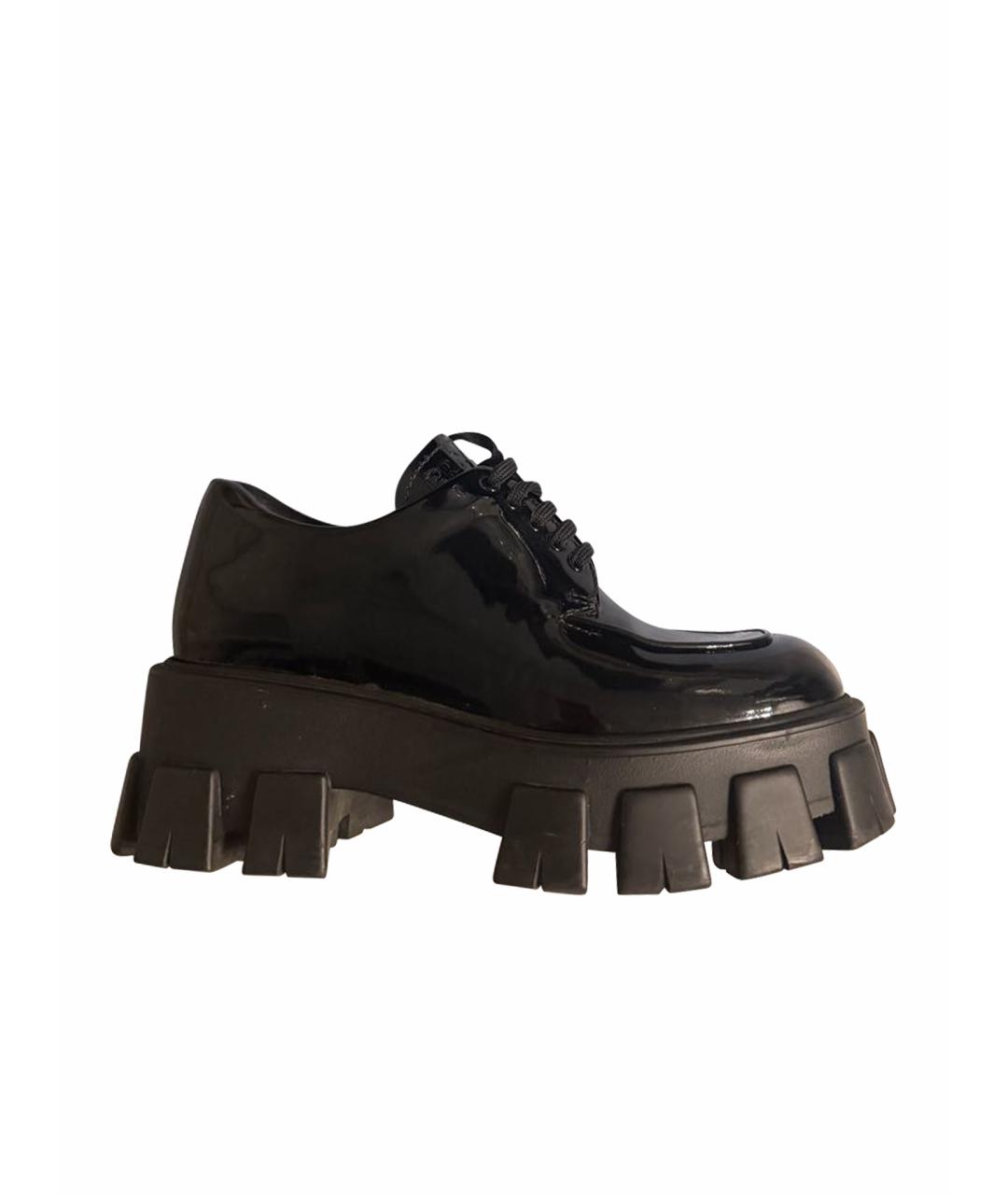 PRADA Черные ботинки из лакированной кожи, фото 1