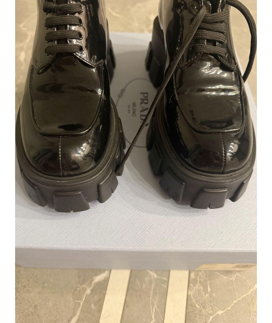 PRADA Черные ботинки из лакированной кожи, фото 2