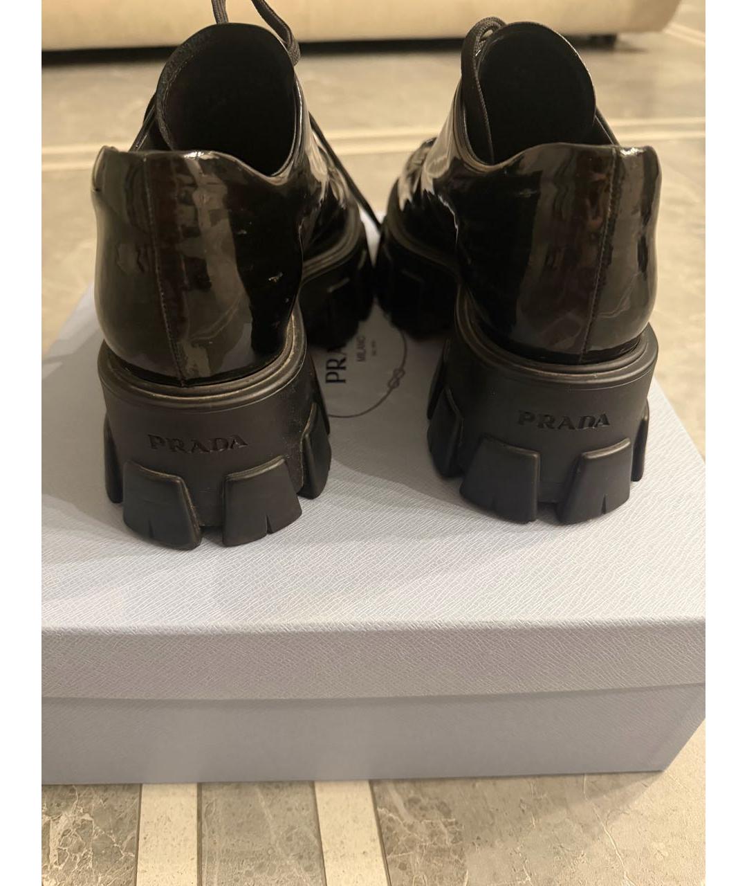 PRADA Черные ботинки из лакированной кожи, фото 4