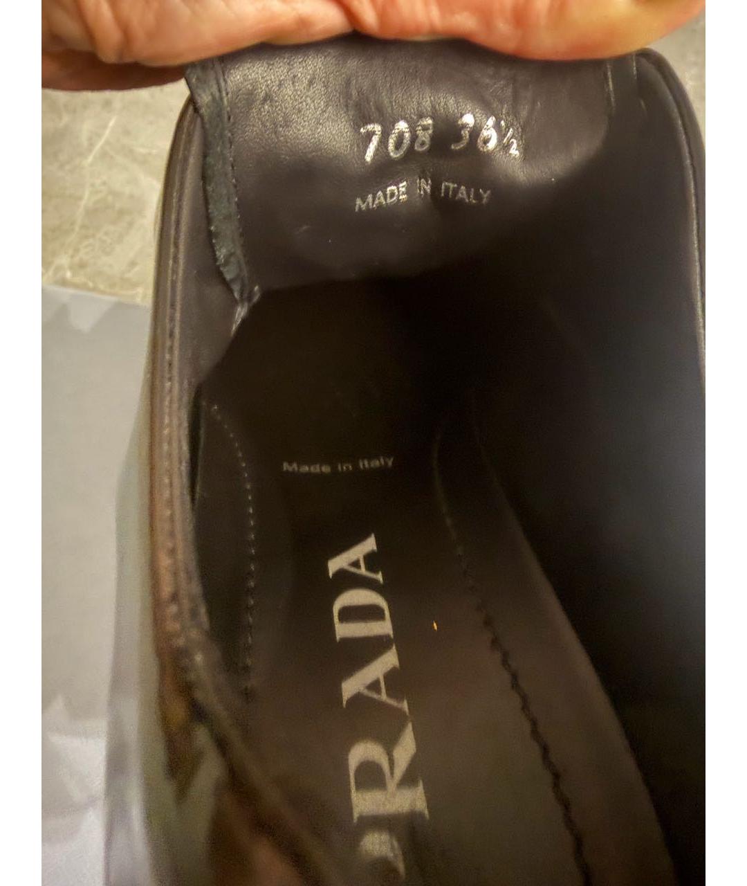 PRADA Черные ботинки из лакированной кожи, фото 5