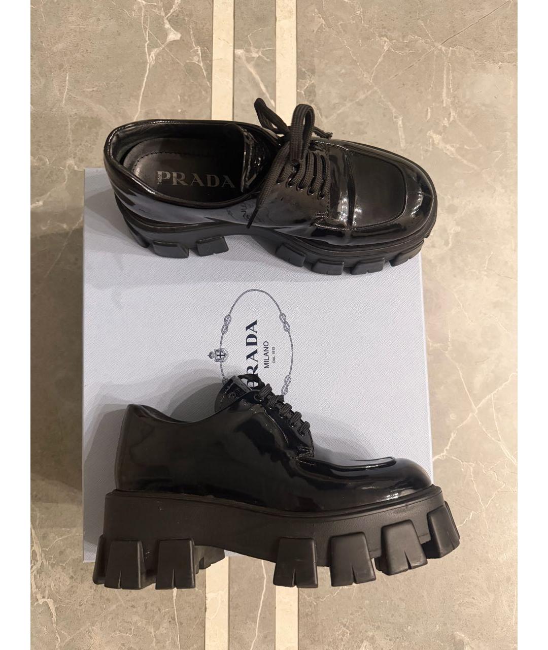 PRADA Черные ботинки из лакированной кожи, фото 9