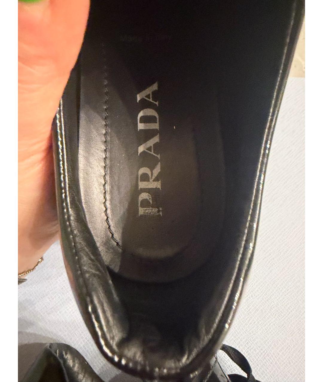 PRADA Черные ботинки из лакированной кожи, фото 6