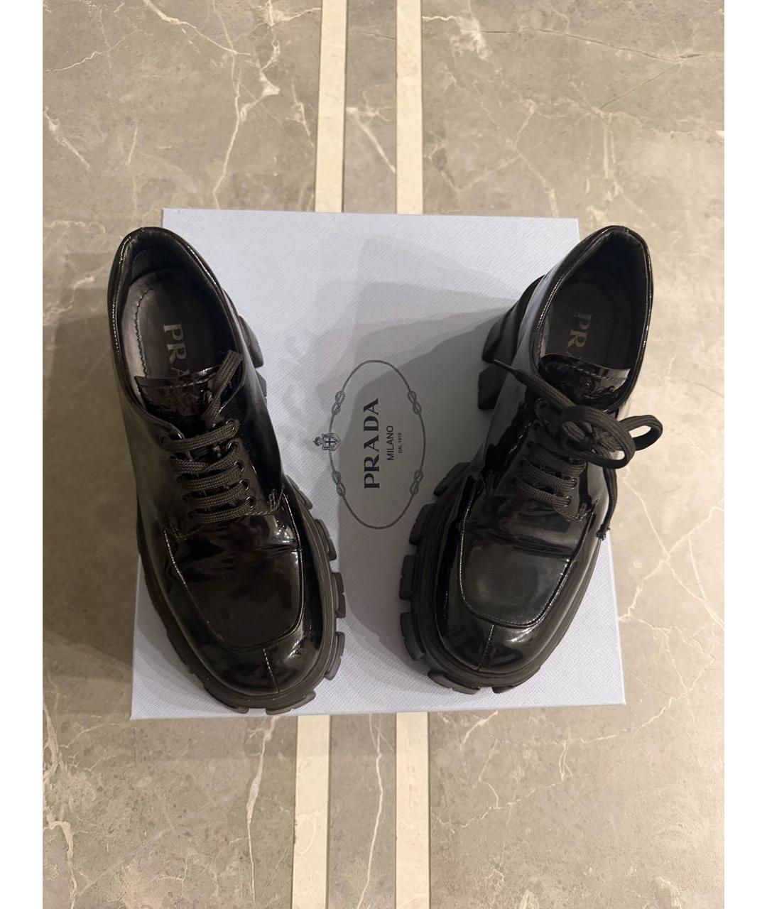 PRADA Черные ботинки из лакированной кожи, фото 8