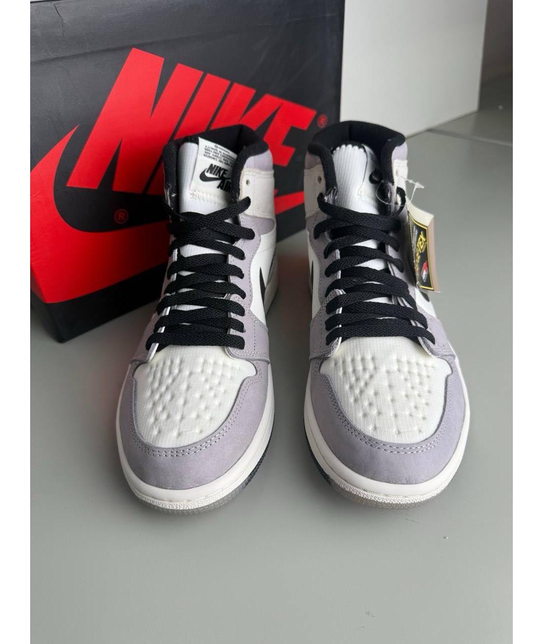 JORDAN Серые замшевые высокие кроссовки / кеды, фото 2