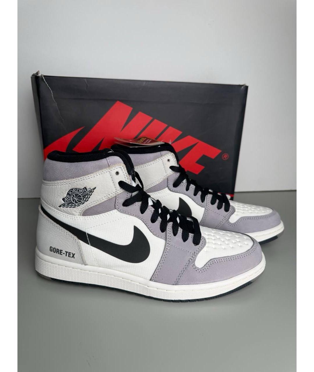 JORDAN Серые замшевые высокие кроссовки / кеды, фото 5