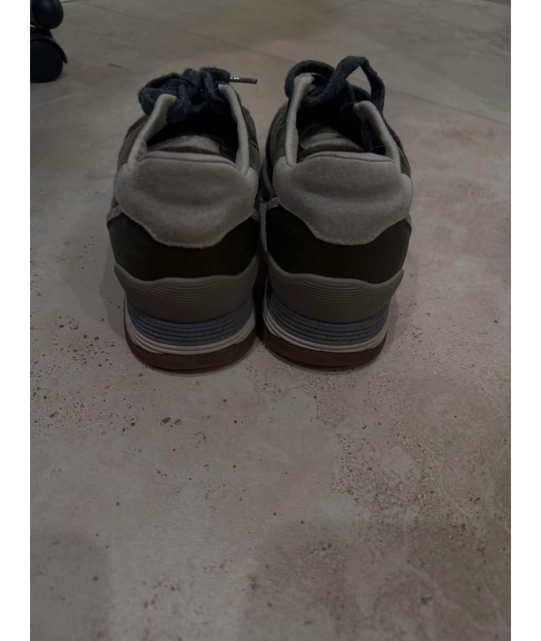 BRUNELLO CUCINELLI Хаки замшевые кроссовки, фото 3