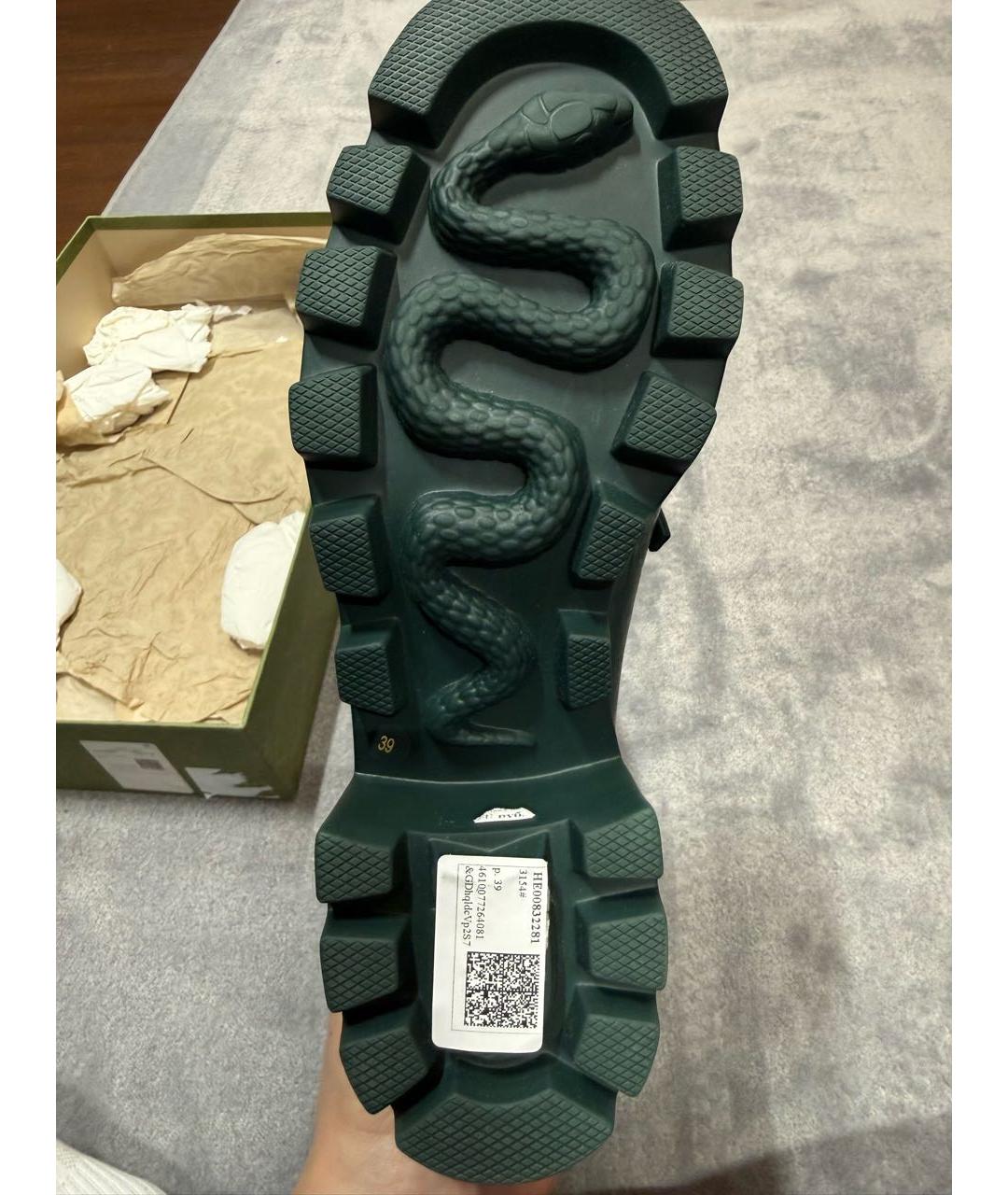 GUCCI Зеленые резиновые сапоги, фото 7