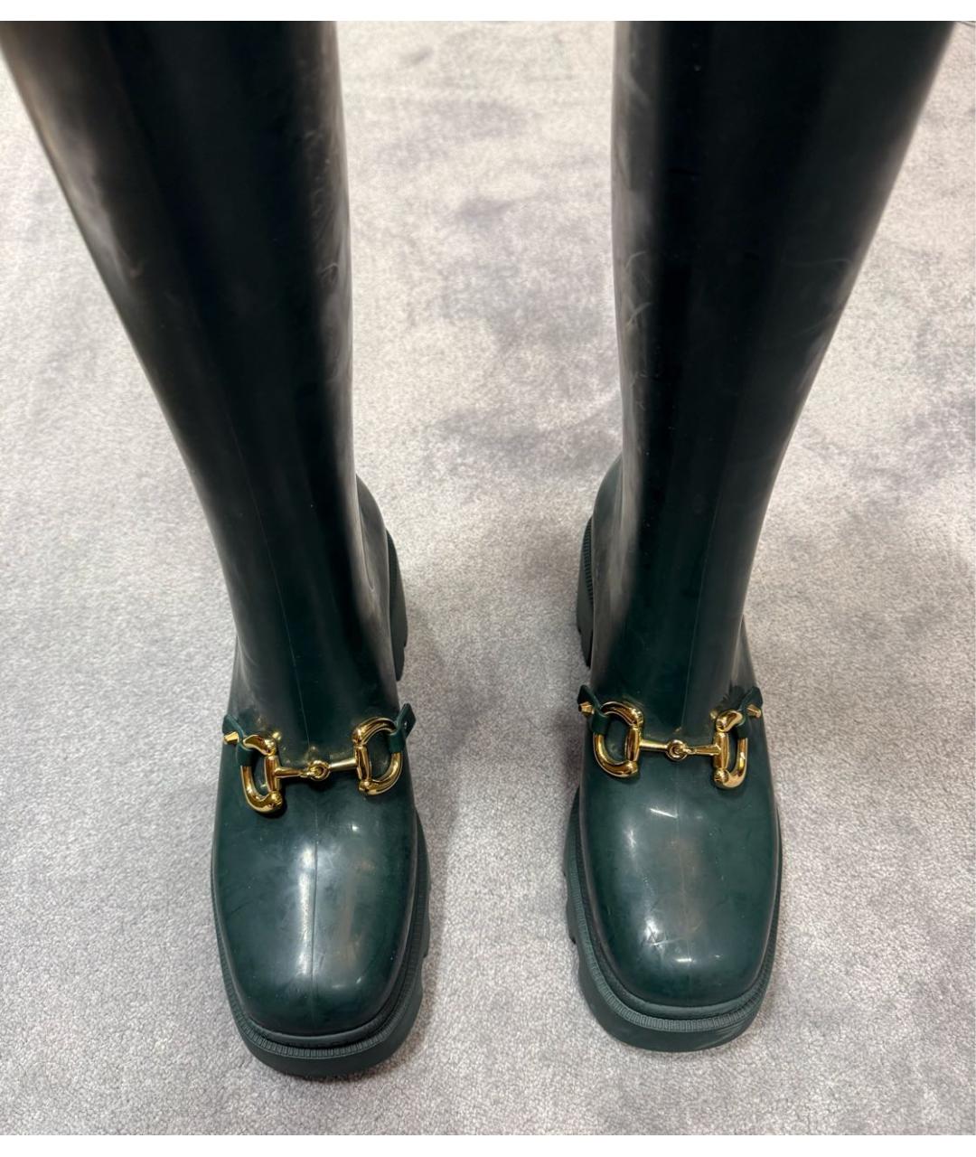 GUCCI Зеленые резиновые сапоги, фото 2