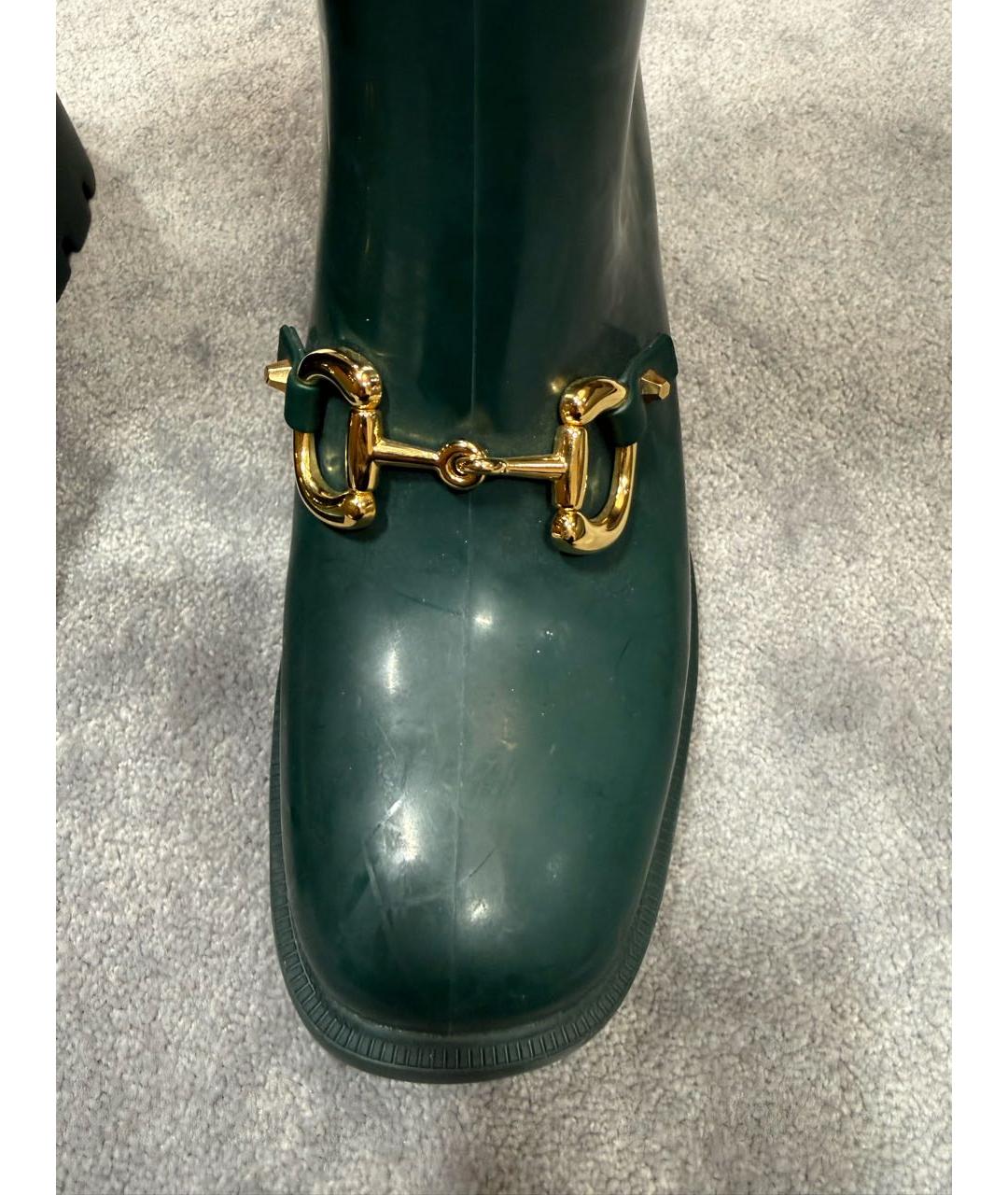 GUCCI Зеленые резиновые сапоги, фото 3