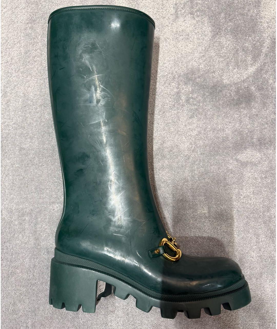GUCCI Зеленые резиновые сапоги, фото 9