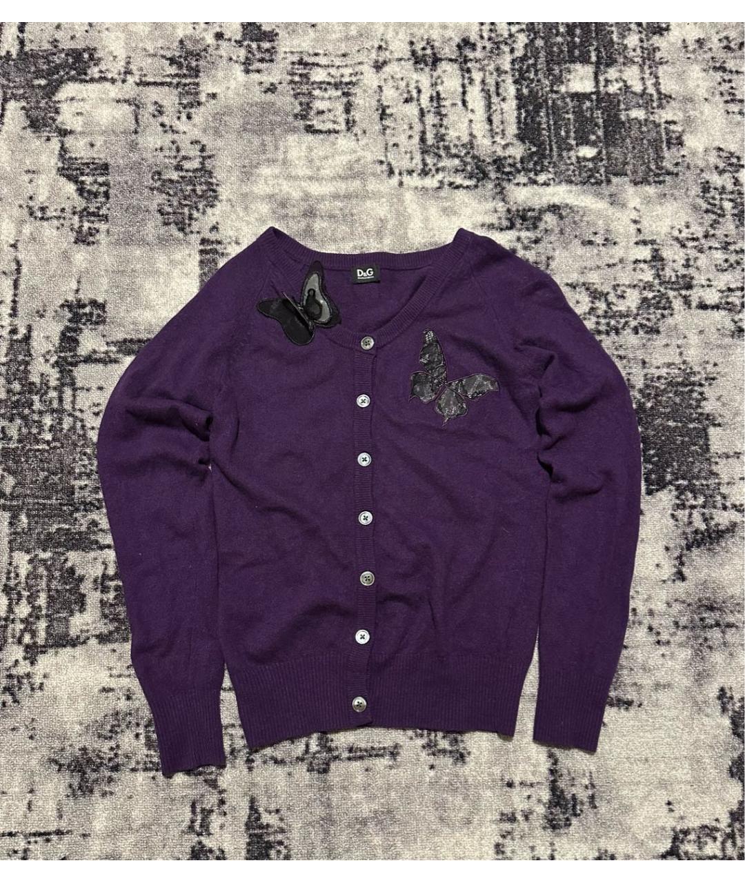 DOLCE&GABBANA Фиолетовый шерстяной кардиган, фото 9