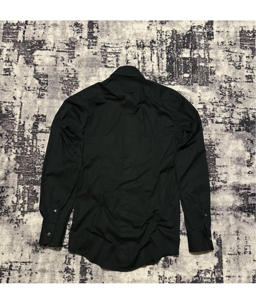 DOLCE&GABBANA Черная хлопковая классическая рубашка, фото 2