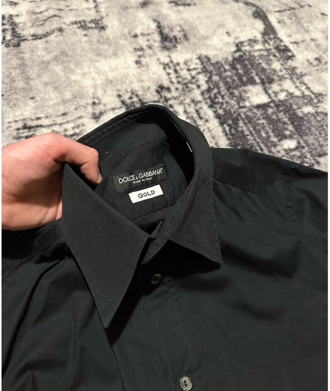 DOLCE&GABBANA Черная хлопковая классическая рубашка, фото 6