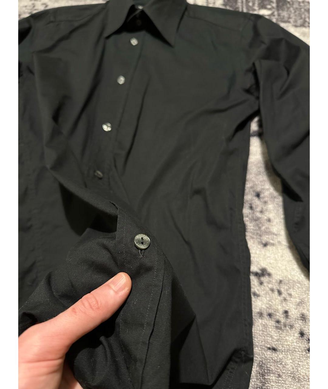 DOLCE&GABBANA Черная хлопковая классическая рубашка, фото 5