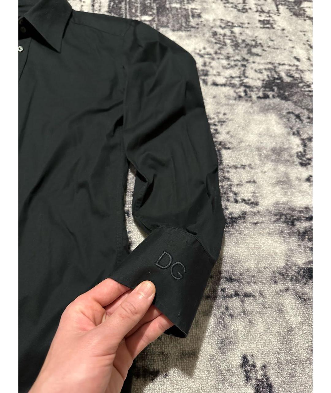 DOLCE&GABBANA Черная хлопковая классическая рубашка, фото 4